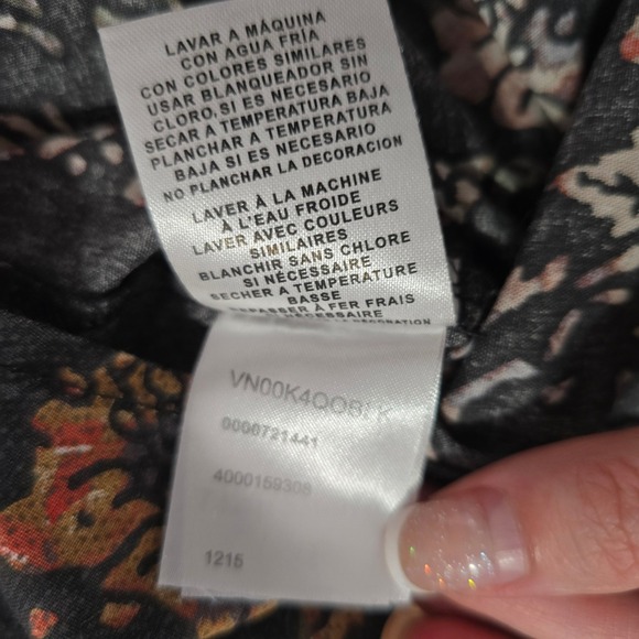 Vans Mens XXL Charcoal Gray Floral Tropical Button Down Shirt Resort Vacation - Picture 10 of 10